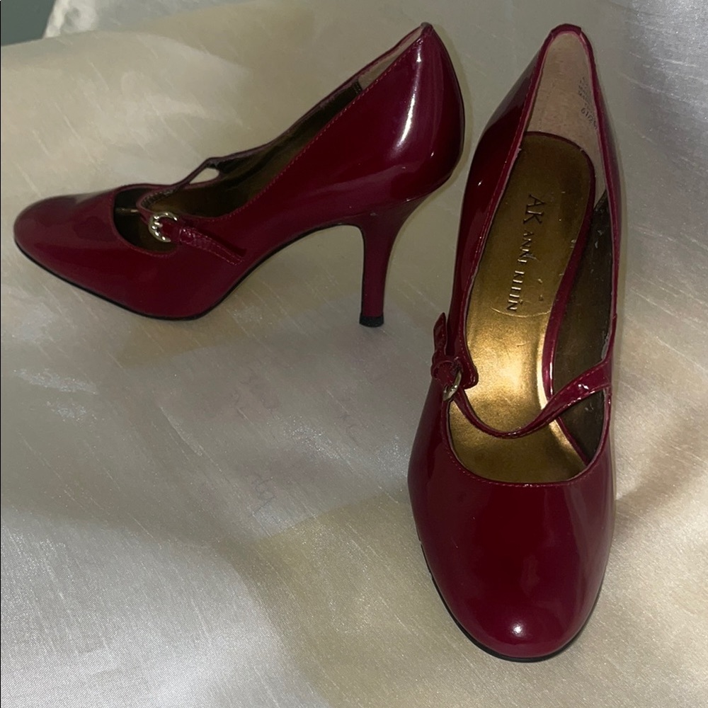 Anne Klein Deep Red Patent Heels
